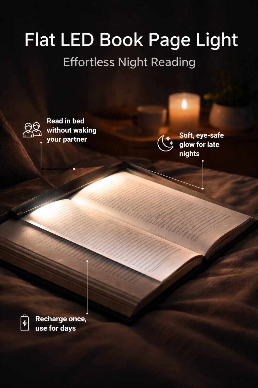 Flat LED Page Reading Light